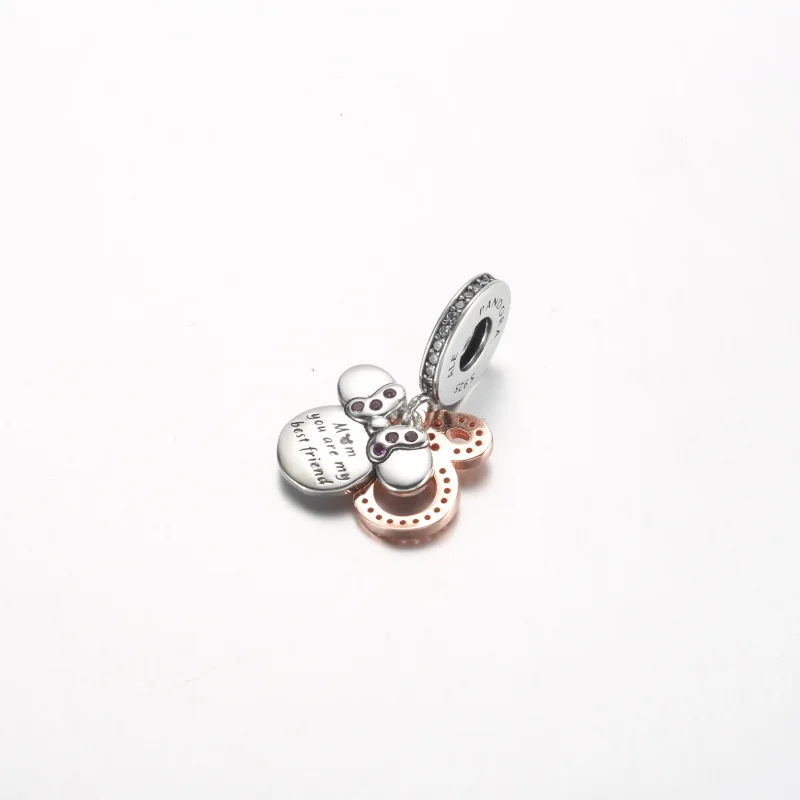 (imagine pentru) Pandora Disney Minnie Mouse Silhouette Pendul dublu pentru brățară - 782615C01 - Vizualizare 3