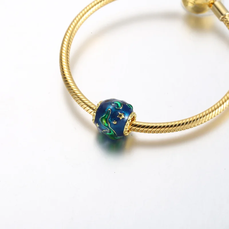 (imagine pentru) Pandora Earth 14k charm placat cu aur - 762431C01 - Vizualizare 5