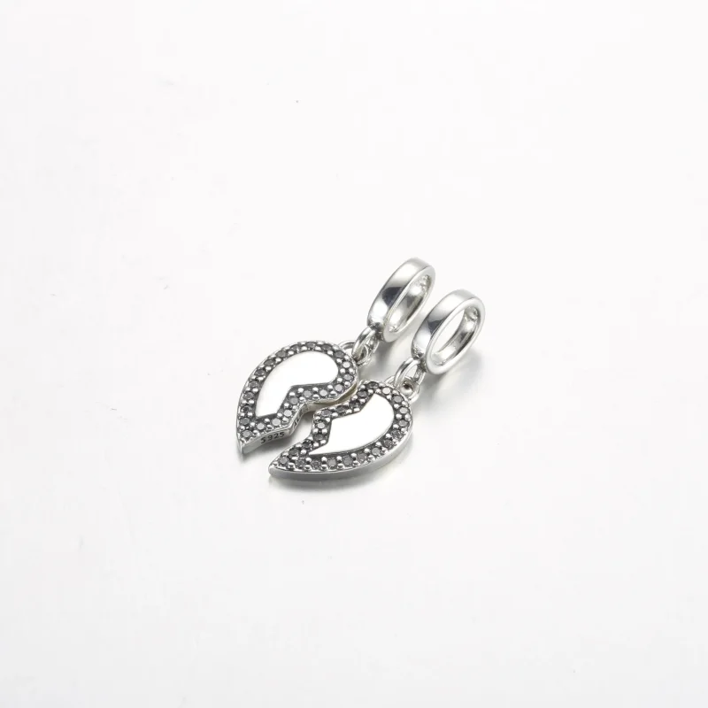 (imagine pentru) Pandora Friends Splittable Heart Dangle Charm - 792743C01 - Vizualizare 2