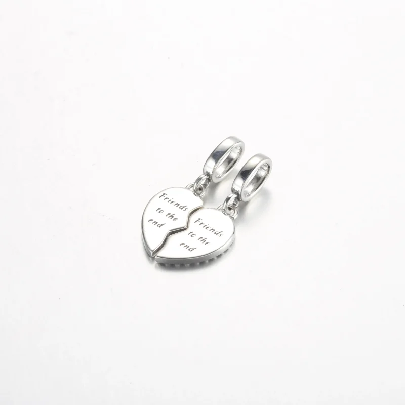 (imagine pentru) Pandora Friends Splittable Heart Dangle Charm - 792743C01 - Vizualizare 3
