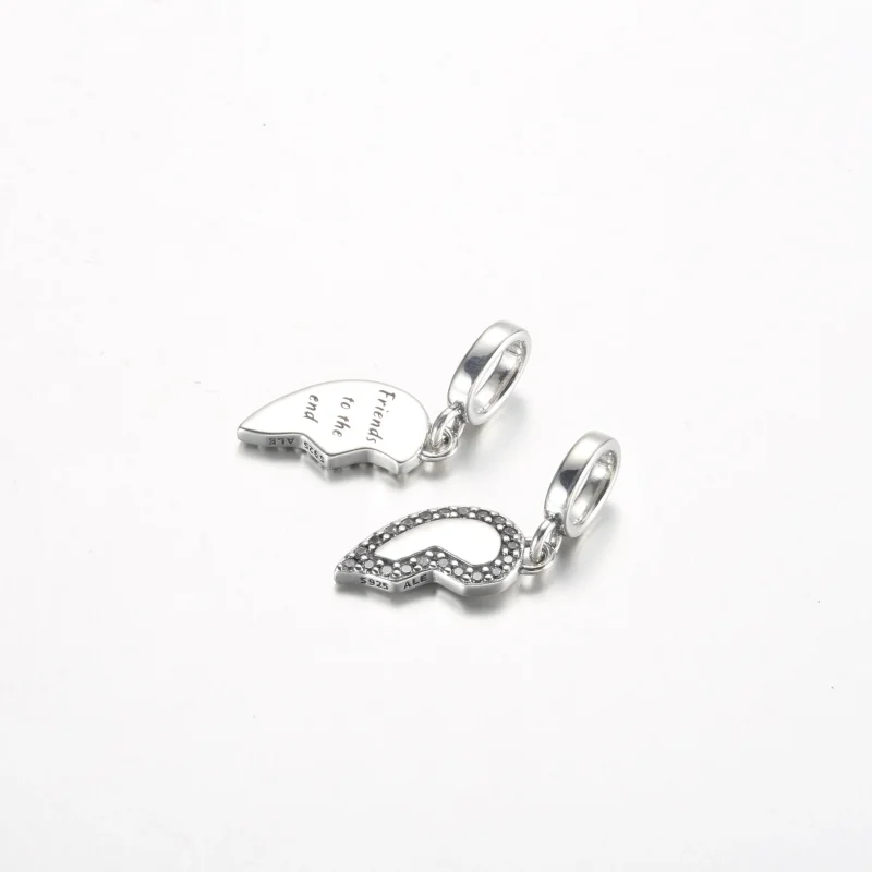 (imagine pentru) Pandora Friends Splittable Heart Dangle Charm - 792743C01 - Vizualizare 4