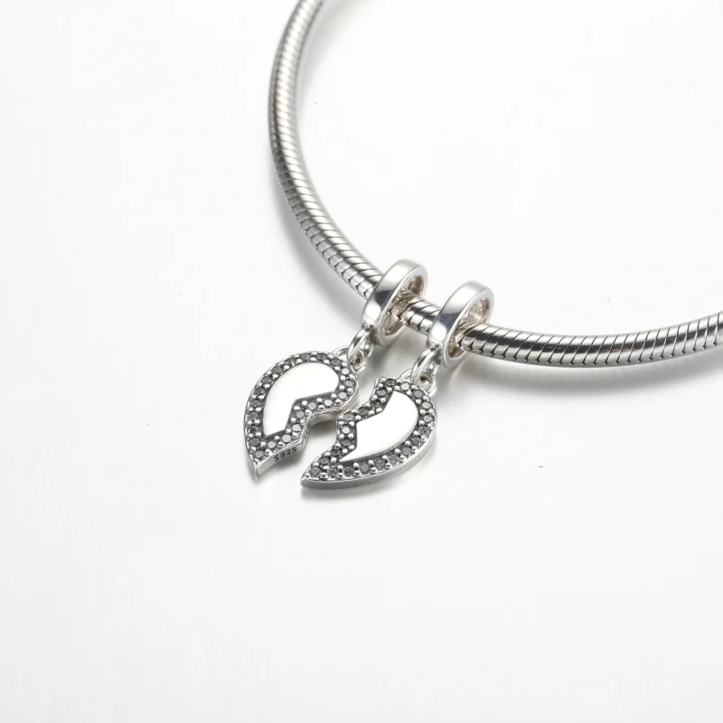 (imagine pentru) Pandora Friends Splittable Heart Dangle Charm - 792743C01 - Vizualizare 5