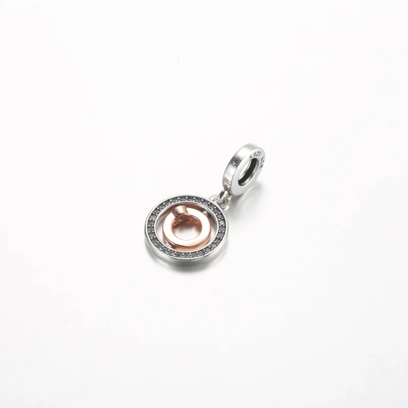 (imagine pentru) Pandora Love se învârte din argint sterling și mâner placat cu aur roz de 14k - - Vizualizare 2