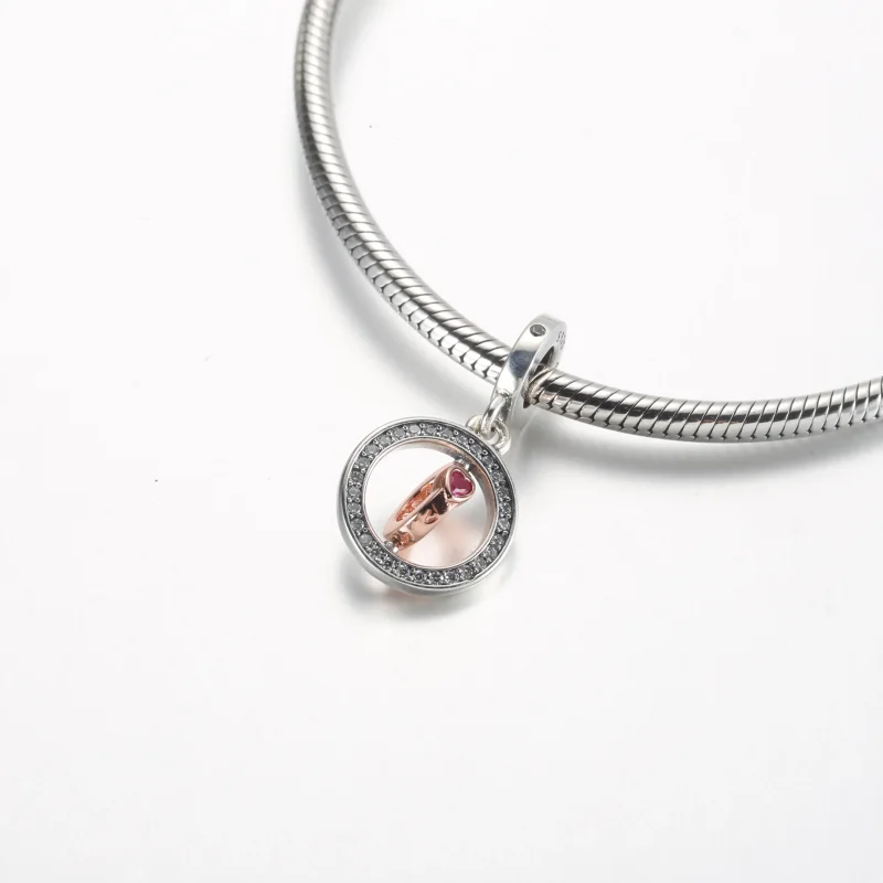 (imagine pentru) Pandora Love se învârte din argint sterling și mâner placat cu aur roz de 14k - - Vizualizare 4