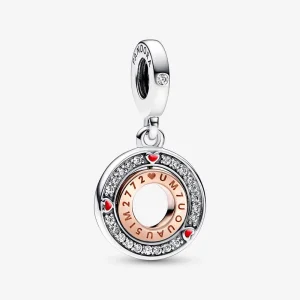 (imagine pentru) Pandora MSG rotativ din argint sterling și placat cu aur roz de 14k - 782640C01