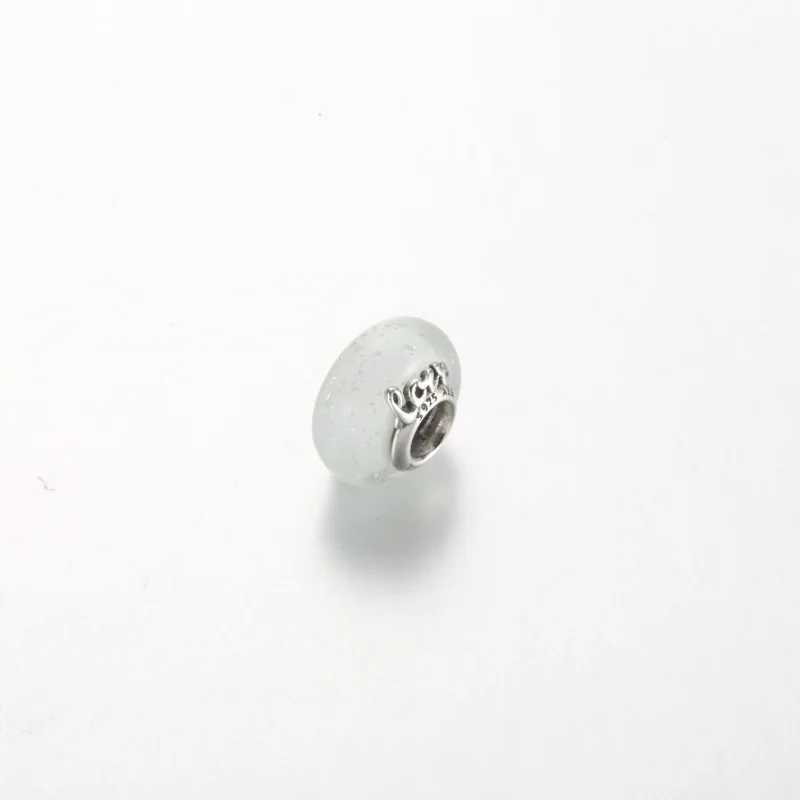 (imagine pentru) Pandora Murano Glass Mum & Love Charm Glittery White - 792655C00 - Vizualizare 2