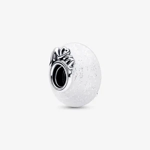 (imagine pentru) Pandora Murano Glass Mum & Love Charm Glittery White - 792655C00