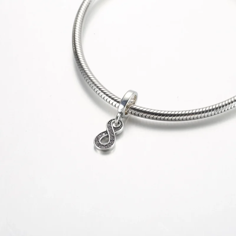 (imagine pentru) Pandora Sparkling Infinity Dangle Charm - 792766C01 - Vizualizare 4