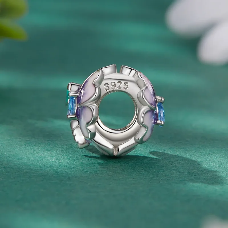 (imagine pentru) Talismane în stil Pandora cu fluture și floare - BSC786 - Vizualizare 3