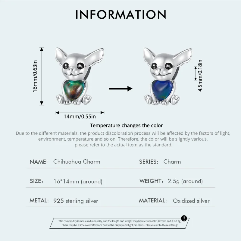 (imagine pentru) Talismane în stil Pandora cu un Chihuahua - SCC2601 - Vizualizare 4