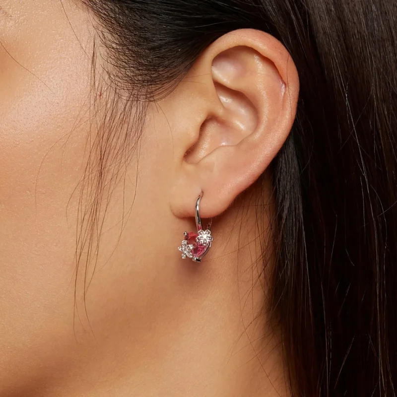 (imagine pentru) Bijuterii în stil Pandora: Cercei tip inel Sakura - BSE866 - Vizualizare 7