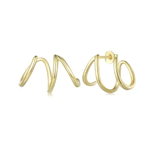 (imagine pentru) Bijuterii Pandora Style Simple Lines Stud Earrings - SCE986-B