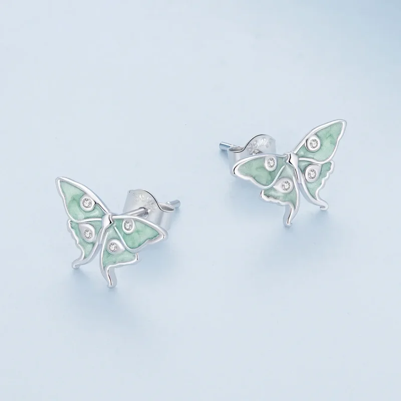 (imagine pentru) Bijuterii stil Pandora, cercei stud cu fluturi Wizard of Oz - BSE828 - Vizualizare 4