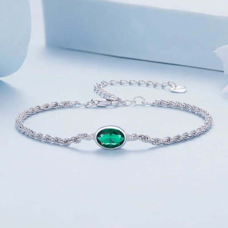 (imagine pentru) Brățară Chopard cu zirconiu verde de lux ușor în stilul Pandora - BSB116 - Vizualizare 2