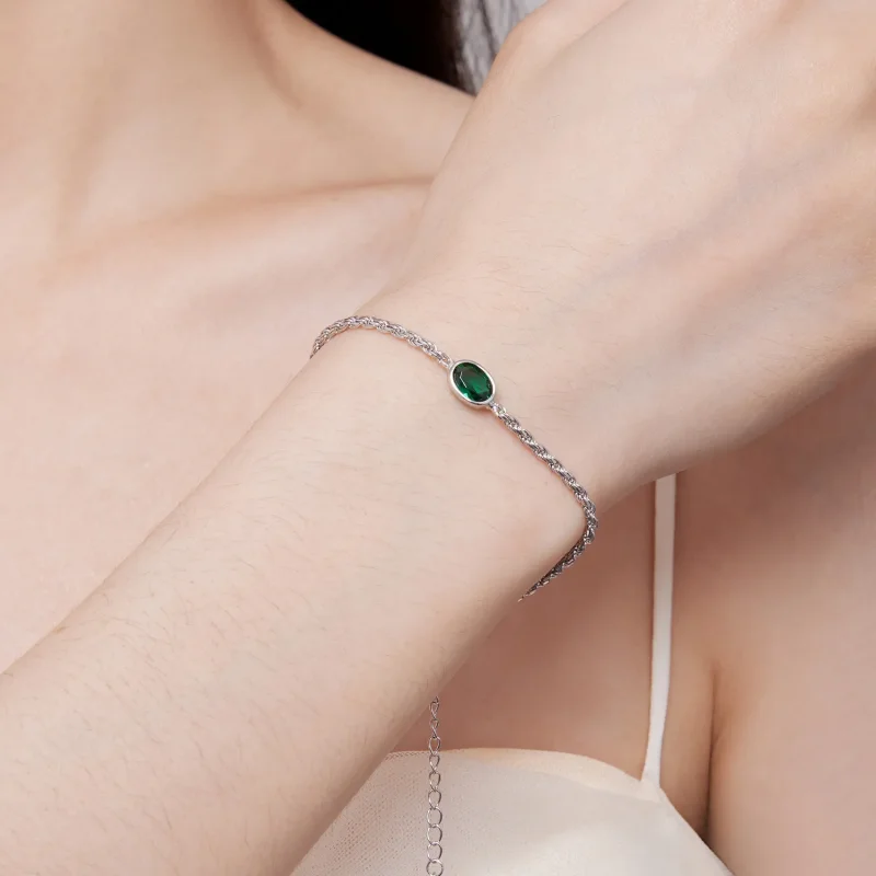 (imagine pentru) Brățară Chopard cu zirconiu verde de lux ușor în stilul Pandora - BSB116 - Vizualizare 6