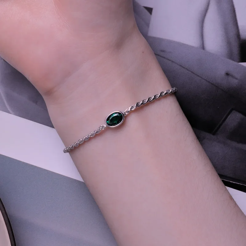 (imagine pentru) Brățară Chopard cu zirconiu verde de lux ușor în stilul Pandora - BSB116 - Vizualizare 7