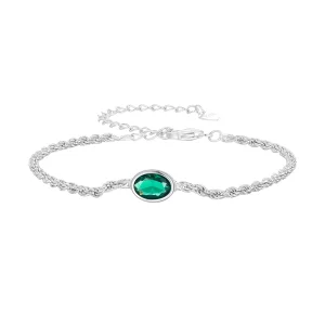 (imagine pentru) Brățară Chopard cu zirconiu verde de lux ușor în stilul Pandora - BSB116