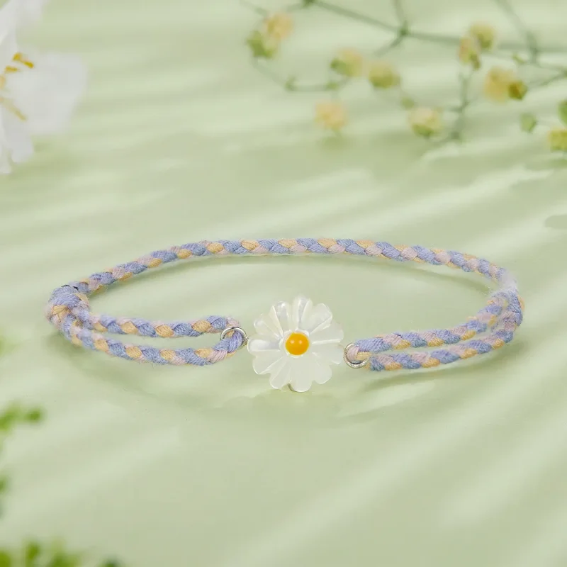 (imagine pentru) Brățară cu șnur în stil Pandora cu model de margaretă - SCB250 - Vizualizare 2