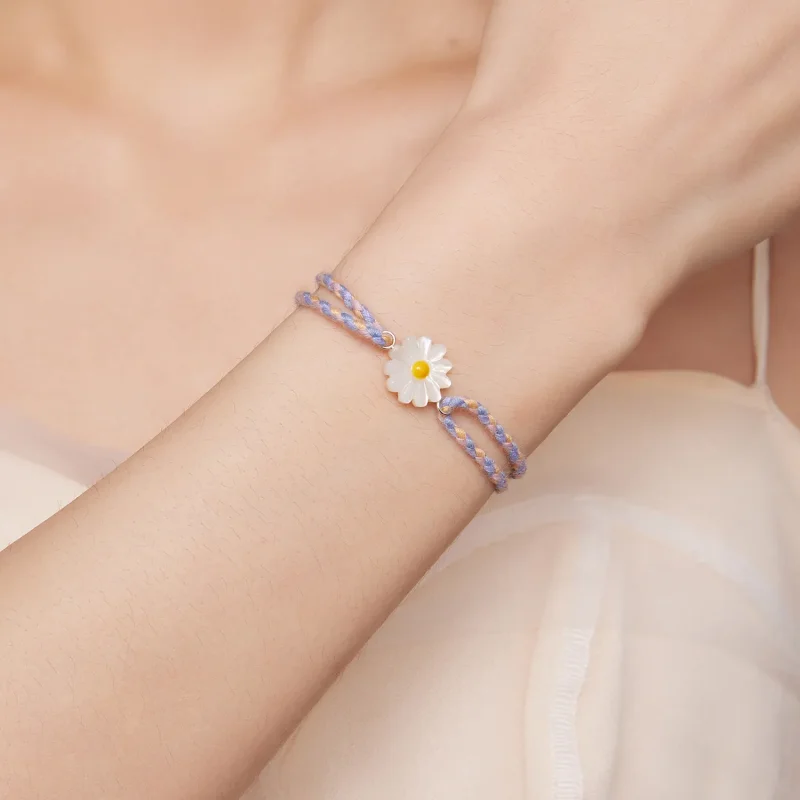 (imagine pentru) Brățară cu șnur în stil Pandora cu model de margaretă - SCB250 - Vizualizare 5