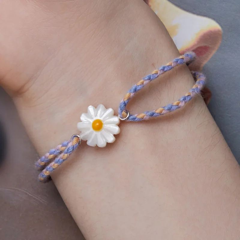 (imagine pentru) Brățară cu șnur în stil Pandora cu model de margaretă - SCB250 - Vizualizare 6