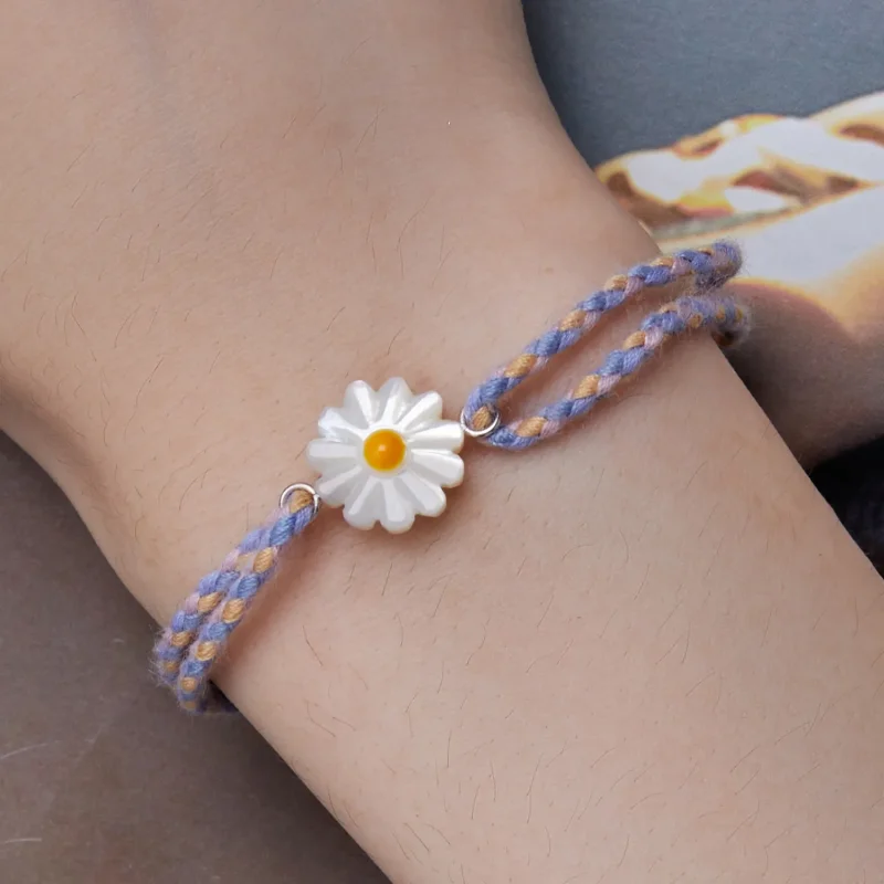 (imagine pentru) Brățară cu șnur în stil Pandora cu model de margaretă - SCB250 - Vizualizare 7