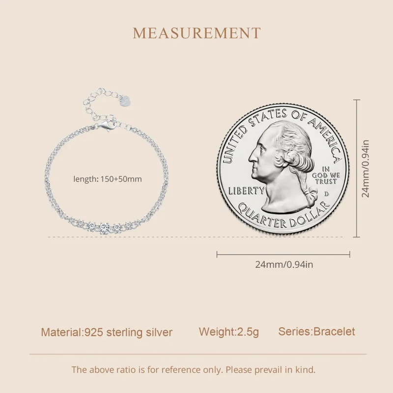 (imagine pentru) Brățară cu stil Pandora cu piatră Moissanite (un certificat) - MSB008 - Vizualizare 5