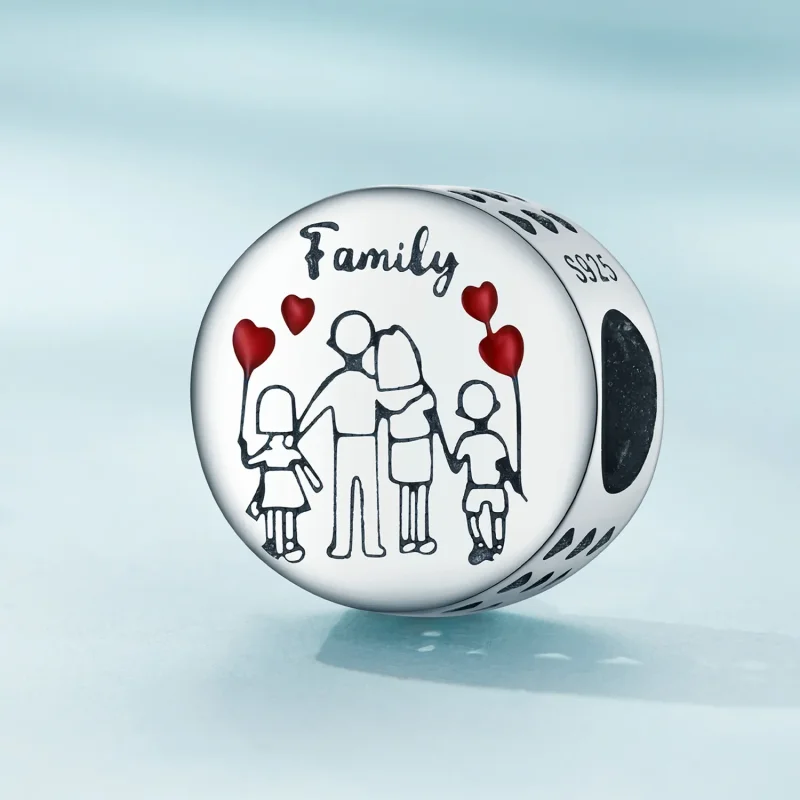 (imagine pentru) Breloc în stil Pandora cu tematică familială - SCC2494 - Vizualizare 2