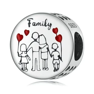 (imagine pentru) Breloc în stil Pandora cu tematică familială - SCC2494
