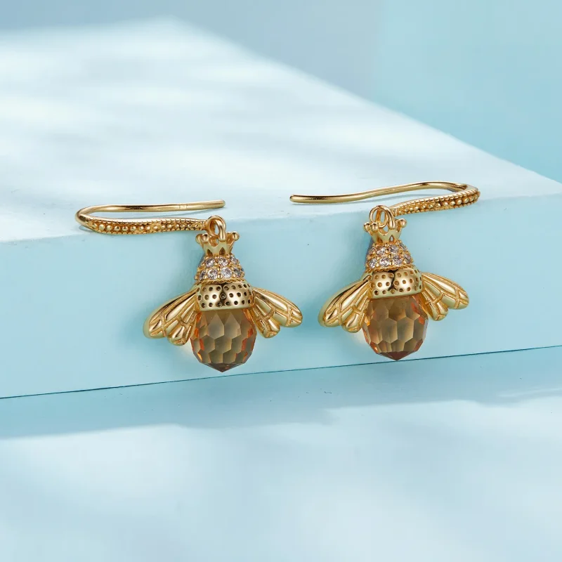 (imagine pentru) Cercei Balanți Stil Pandora Golden Little Bee - SCE149-B - Vizualizare 2