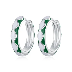 (imagine pentru) Cercei cu model de diamante verzi și albe în stilul Pandora - SCE1611-GN