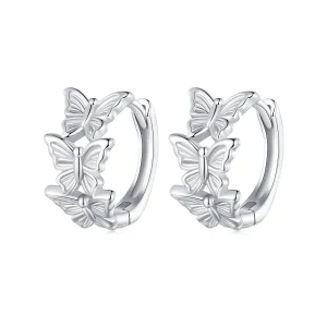 Cercei cu pandantive în formă de fluture, stil Pandora - BSE908 (imagine pentru) Cercei cu pandantive în formă de fluture, stil Pandora - BSE908