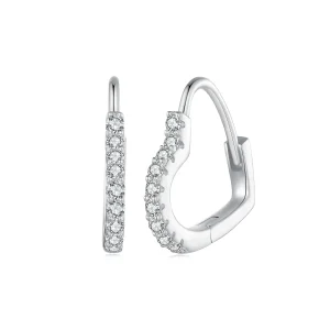 (imagine pentru) Cercei in stil Pandora, in forma de inima, cu Moissanite în cerc (Un certificat) - MSE035