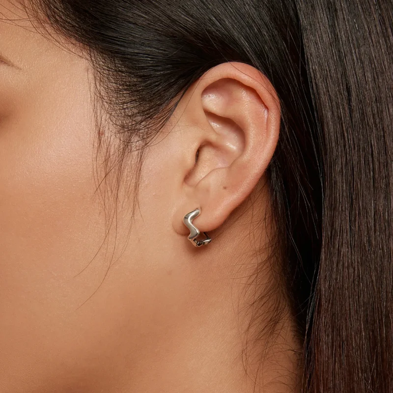 (imagine pentru) Cercei în stil Pandora cu model de val - SCE1624 - Vizualizare 6