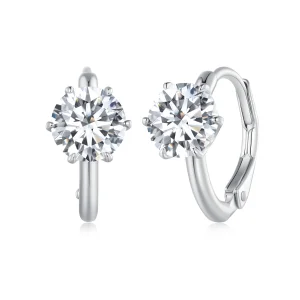 (imagine pentru) Cercei în stil Pandora cu Moissanite de 1 ct (un certificat) - MSE037