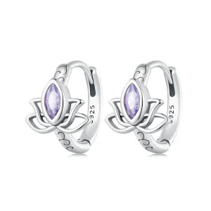 (imagine pentru) Cercei pandantiv stil Pandora cu model de floare de lotus - SCE1648