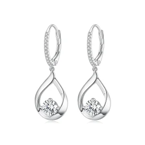 (imagine pentru) Cercei Pandora cu picătură din moissanite (Două certificate) - MSE032