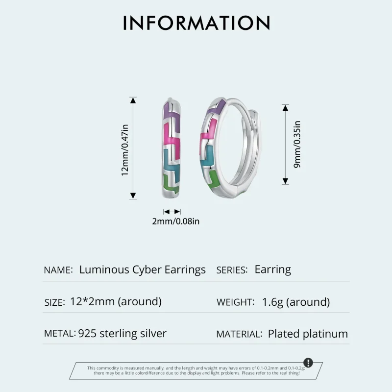 (imagine pentru) Cercei Pandora în stil cyber luminos - SCE1645 - Vizualizare 5