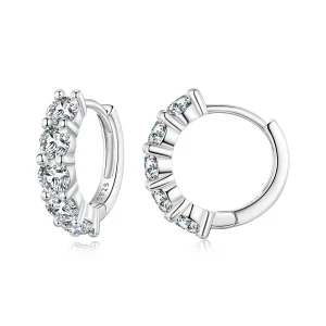 (imagine pentru) Cercei Pandora în stil de jumătate de cerc cu diamante Moissanite - MSE033