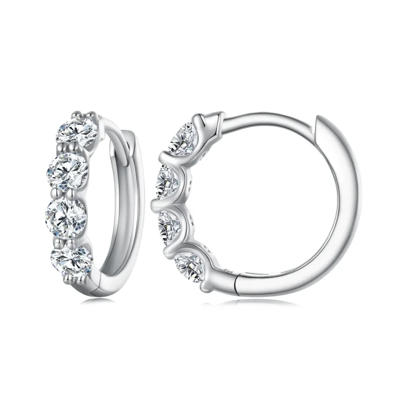 (imagine pentru) Cercei pandora stil cu Moissanite - MSE030
