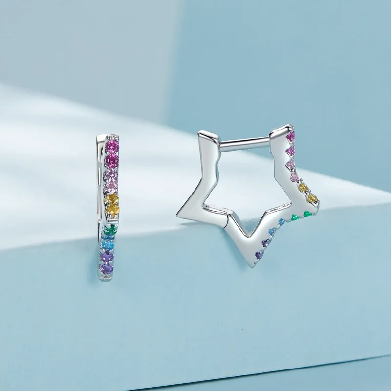 (imagine pentru) Cercei Pandora stil stele iridescente - SCE1627 - Vizualizare 2