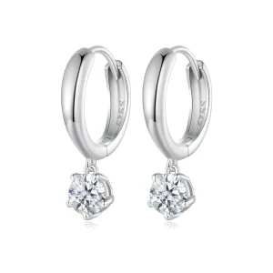 (imagine pentru) Cercei Pandora Style cu Moissanit de 0.5Ct (Două Certificate) - MSE040