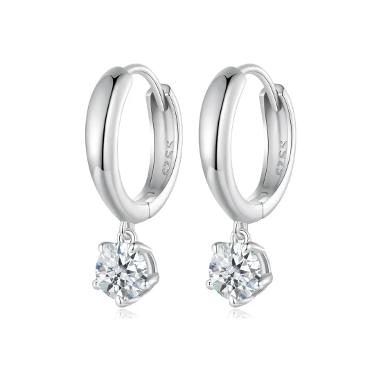 (imagine pentru) Cercei Pandora Style cu Moissanit de 0.5Ct (Două Certificate) - MSE040