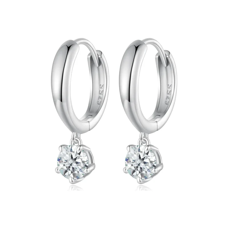 (imagine pentru) Cercei Pandora Style cu Moissanit de 0.5Ct (Două Certificate) - MSE040