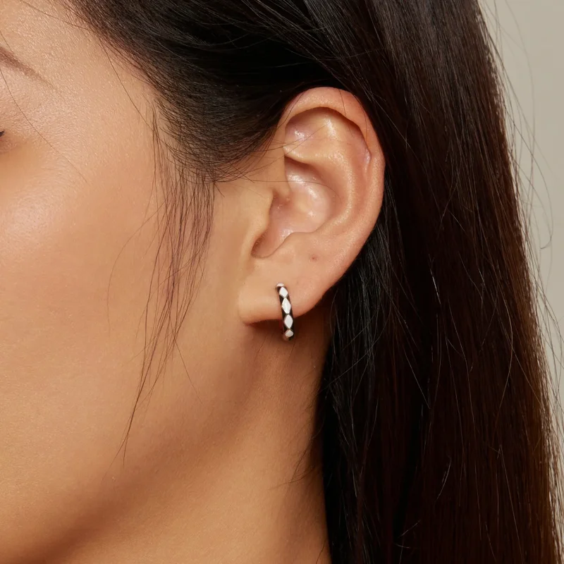 (imagine pentru) Cercei tip Pandora cu model în formă de diamant - SCE1611-BK - Vizualizare 5