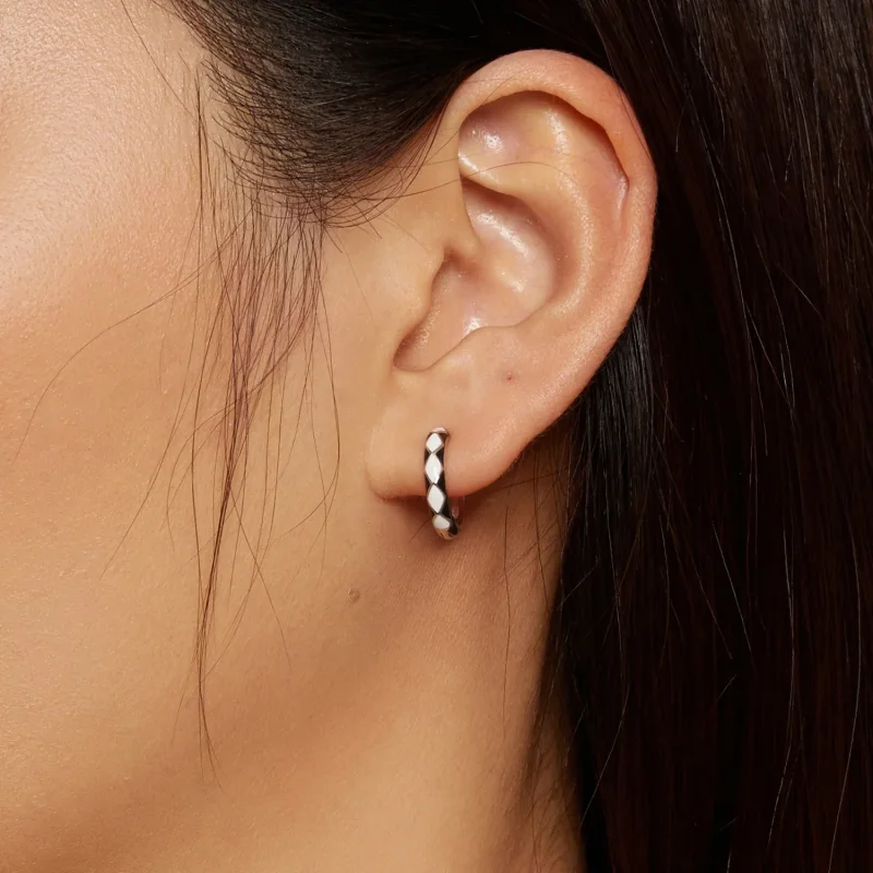 (imagine pentru) Cercei tip Pandora cu model în formă de diamant - SCE1611-BK - Vizualizare 6