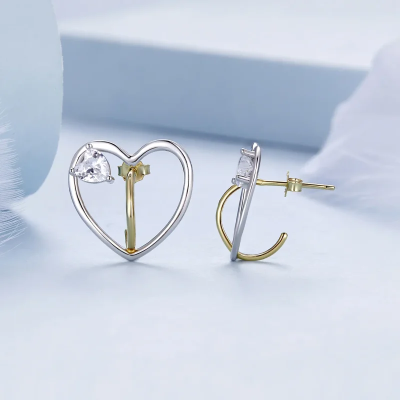 (imagine pentru) Cercei tip Pandora Style Love Studs - BSE888 - Vizualizare 4