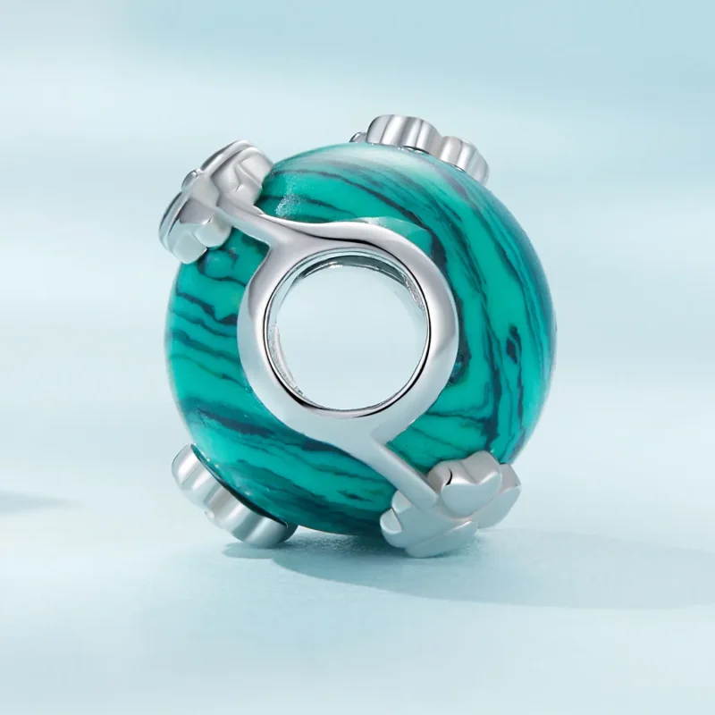 (imagine pentru) Charm Pandora de stil trifoi cu patru foi din malachit - SCC2489 - Vizualizare 3