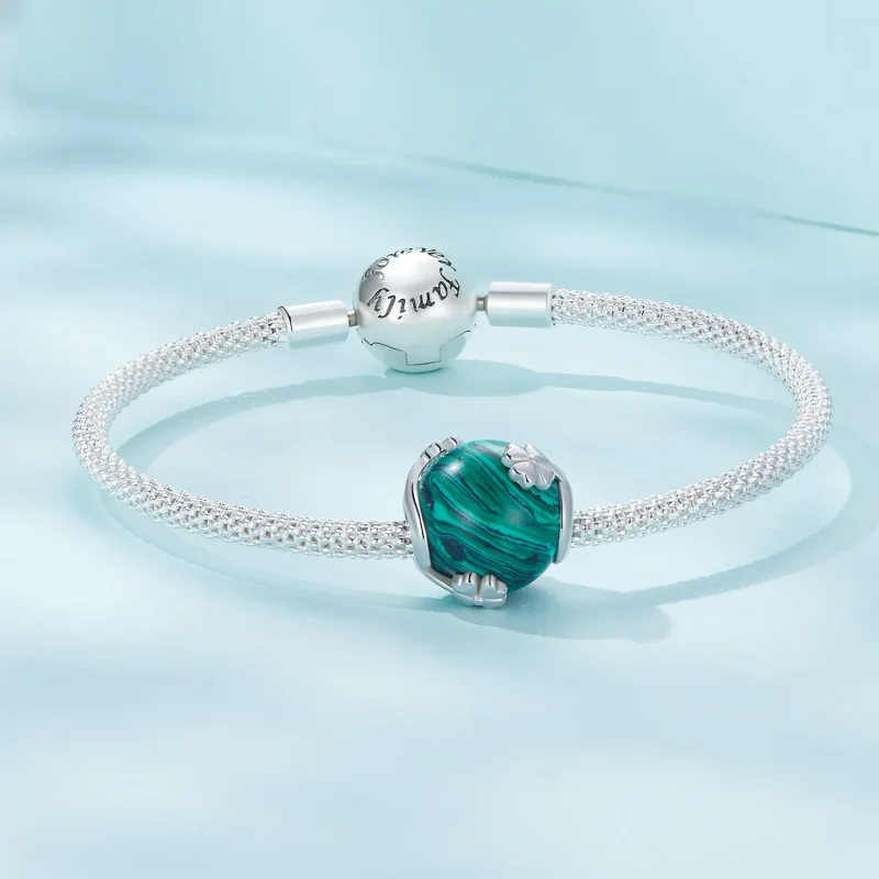 (imagine pentru) Charm Pandora de stil trifoi cu patru foi din malachit - SCC2489 - Vizualizare 5