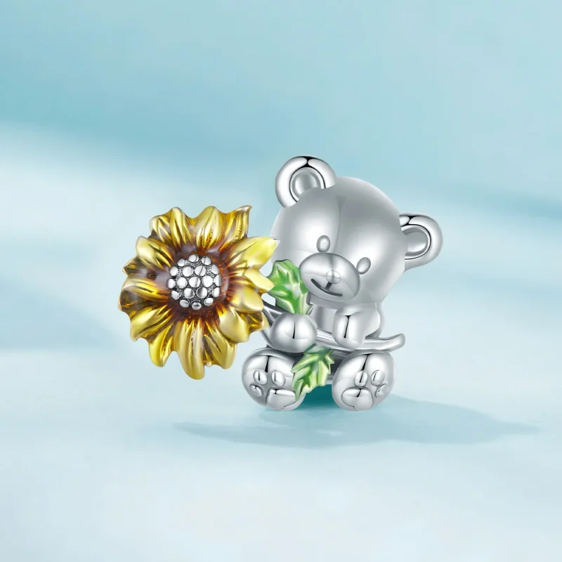 (imagine pentru) Charm Pandora în stilul floarea-soarelui și urs - SCC2560 - Vizualizare 2