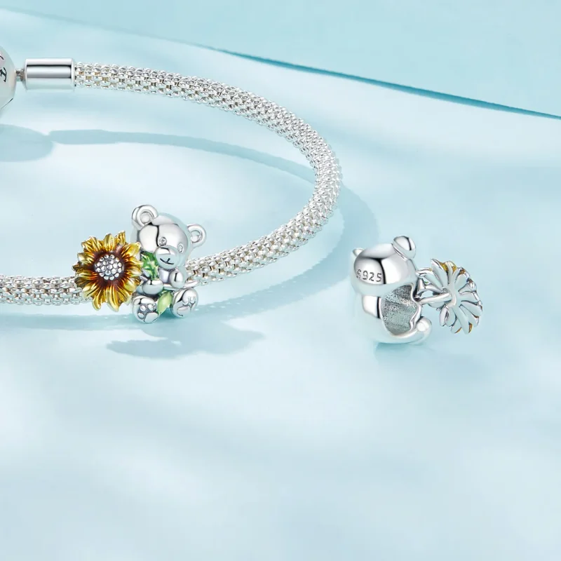(imagine pentru) Charm Pandora în stilul floarea-soarelui și urs - SCC2560 - Vizualizare 4